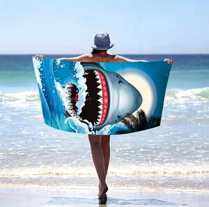 Plážová osuška so žralokom Šírka: 100 cm | Dĺžka: 180 cm