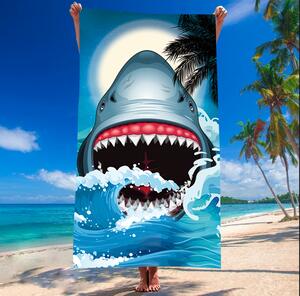Plážová osuška so žralokom Šírka: 100 cm | Dĺžka: 180 cm