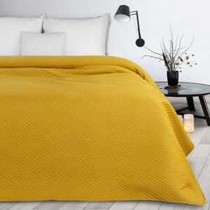 Žltý moderný prehoz na posteľ s geometrickým vzorom Šírka: 170 cm | Dĺžka: 210 cm