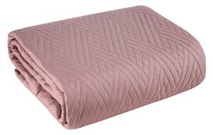 Ružový moderný prehoz na posteľ s geometrickým vzorom