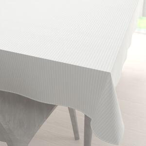 Biante Damaškový obdĺžnikový obrus Atlas Grádl DM-012 Biely - tenké pásiky 2 mm 140x160 cm