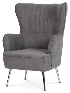 Autronic - Kreslo, poťah sivá látka, kovové chrómované nohy - AK-317 GREY2