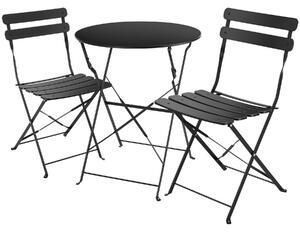 Bistro set Frieda, skladacia pre 2 osoby - čierna
