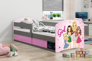 Detská obrázková posteľ LUKI 1 | sivá Obrázok: Girls