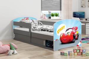 Detská obrázková posteľ LUKI 1 | sivá Obrázok: Auto