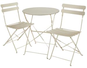 Bistro set Frieda, skladacia pre 2 osoby - krémová