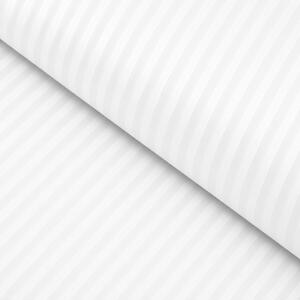 Damašek Atlas Grádl biely - pásiky 8 mm DM-015 - metráž šírka 150 cm