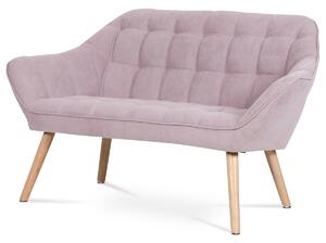 Autronic - Dvojmiestna sedačka, poťah staroružová látka, drevené nohy - masív kaučukovník - AK-322 PINK2