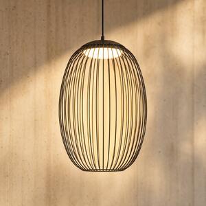 Vonkajšie závesné LED svietidlo Lucande Richi, čierne, 40 cm, stmievateľné, Čierna, kov, Moderný, Závesné svietidlo