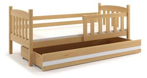 Detská posteľ KUBUŠ 1 s úložným priestorom | borovica Farba: Borovica / zelená, Rozmer.: 200 x 90 cm