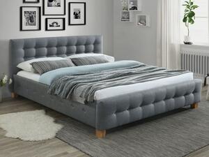 Čalúnená posteľ BARCELONA 160 x 200 cm farba šedá/dub