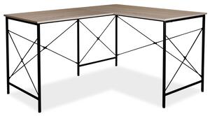 Čierny písací stôl s doskou v dekore dub B-182