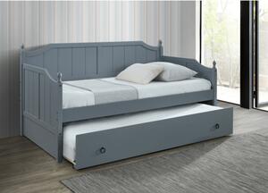 Jednolôžková posteľ s prístelkou 90 cm Byrma (sivá) (s roštami). Vlastná spoľahlivá doprava až k Vám domov. 1002498