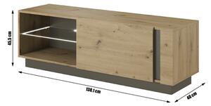 TV stolík/skrinka Cethos Typ 138 (dub artisan + grafit). Vlastná spoľahlivá doprava až k Vám domov. 809685