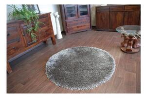 Luxusný kusový koberec Shaggy Love hnedý kruh 120cm