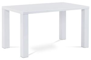 Autronic - jedálenský stôl 135x80x76cm, vysoký lesk biely - AT-3007 WT
