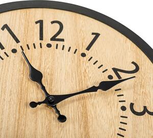 Tutumi, nástenné hodiny 35cm MC90103, čierna-drevo, ZEG-03622