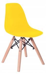 Dizajnová stolička Enorm pre deti žltá + nohy buk