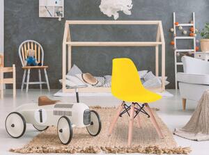 Dizajnová stolička Enorm pre deti žltá + nohy buk