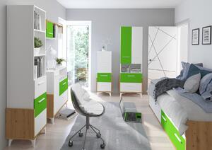 WIP Detská izba HEY 3 Farba: Dub artisan/biela/zelená