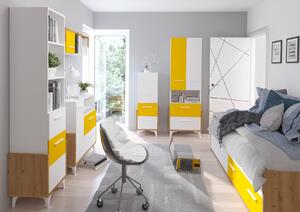 WIP Detská izba HEY 3 Farba: Dub artisan/biela/žltá