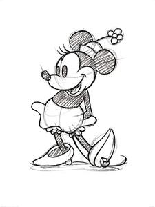Umelecká tlač Minnie Mouse - Sketched - Single, (60 x 80 cm)