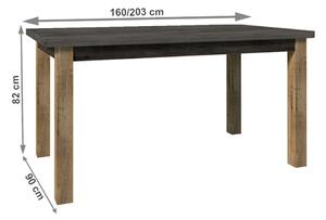 Jedálenský stôl Modestus (dub lefkas tmavý + smooth sivý). Vlastná spoľahlivá doprava až k Vám domov. 809329