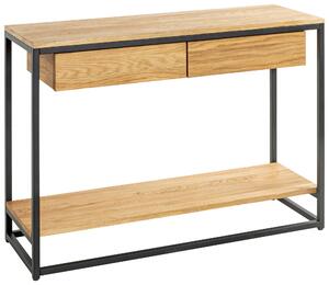 KONZOLOVÝ STOLÍK, čierna, farba duba, drevo, kov, 100/35/75 cm - Online Only obývacie izby, Online Only