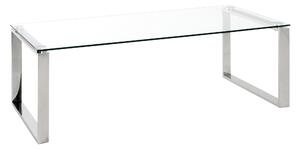 KONFERENČNÝ STOLÍK, farba ušľachtilej ocele, kov, sklo, 120/60/40 cm - Stolíky do obývačky, Online Only