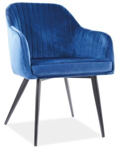 Signal Jedálenská stolička ELINA velvet Farba: Modrá