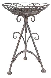 Šedý antik kovový stolík na kvety Frenchia - Ø 22*32 cm - Clayre & Eef