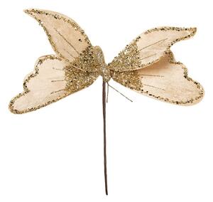Vianočné dekorácie zápich zlatý motýľ - 11*5*36 cm - Clayre & Eef