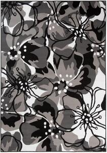 Kusový koberec PP Veľké kvety sivý 130x190cm