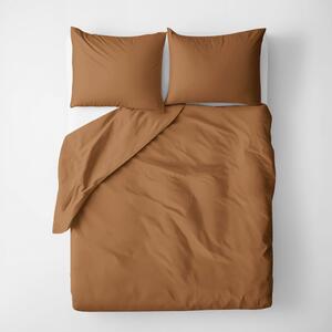 Goldea bavlnené posteľné obliečky - škoricovo hnedé 140 x 200 a 70 x 90 cm