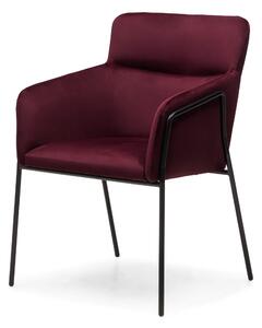 Bordové dizajnové jedálenské kreslo HELSINKI VELVET