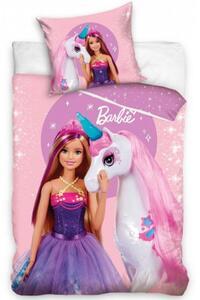 Carbotex Detské bavlnené obliečky – Barbie 140×200cm 70×90cm