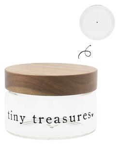Dóza s dreveným vekom Tiny Treasures 8 cm nápis