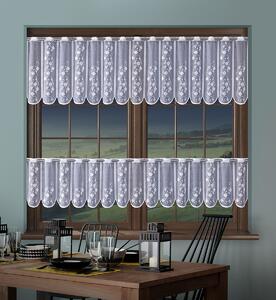 Hotová záclona, Aida, vitrážka, biela 255 x 35 cm + 255 x 70 cm