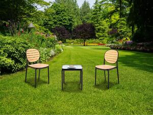 Záhradná stolička K529 - čierna / prírodná