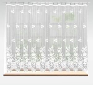Záclona žakárová alebo balkónový komplet, Florella metráž, biela 130 cm