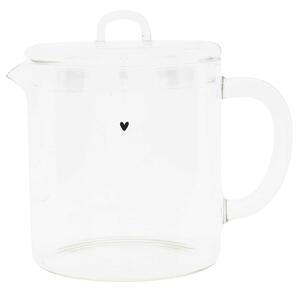 Sklenená čajová kanvica Black Heart 1 l