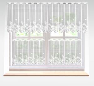 Záclona žakárová, Motýliky vitrážka metráž, biela 100 cm