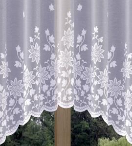Hotová záclona alebo balkónový komplet, FLORO, biela 180 x 250 cm