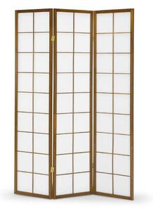 Stojací paraván trojdielny 43-129 cm, orech / biela