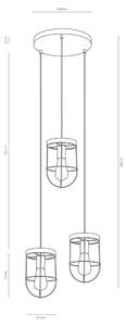 Envostar - Neptuna Cluster Závěsná Lampa Grey Wood/Black/Grey Envostar - Lampemesteren