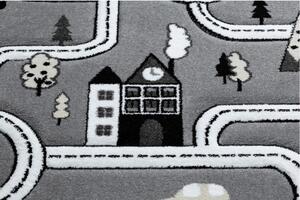 Detský kusový koberec Cesty v meste sivý 160x220cm
