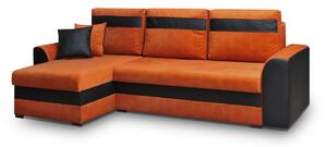 Rohová sedačka Madlyn (oranžová + čierna) (L). Vlastná spoľahlivá doprava až k Vám domov. 630022