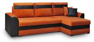 Rohová sedačka Madlyn (oranžová + čierna) (P). Vlastná spoľahlivá doprava až k Vám domov. 630023
