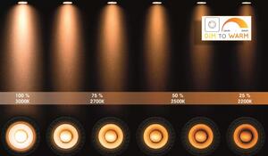 Lucide 09922/12/30 stropné bodové svietidlo Fedler 1x12W | LED GU10 | 820lm | 2200K / 3000K - žiarovka je súčasťou balenia, čierna, stmievateľné, CCT