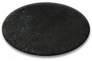 Kusový koberec Shaggy Roy čierny kruh 133cm